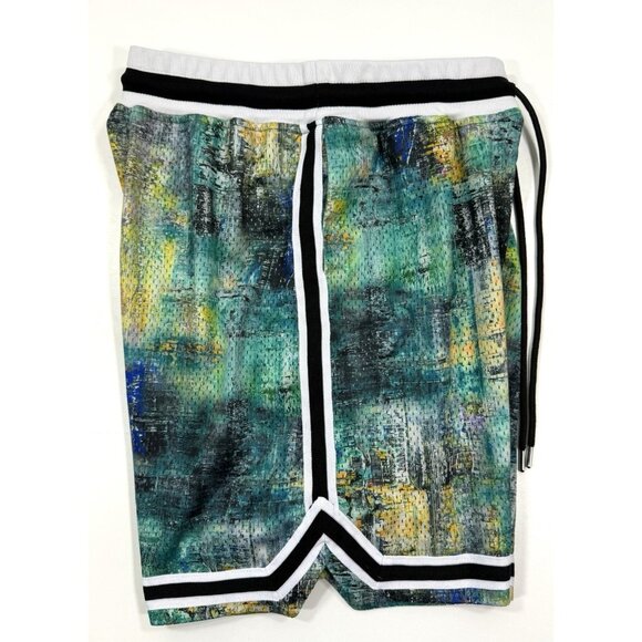 John Elliot Mens Game Shorts Size XS Mesh Basketball Lined Abstract Paint Design - Picture 3 of 15